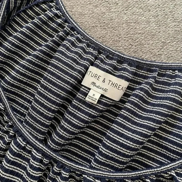 Madewell Texture & Thread Short Sleeve Peasant Blouse Top - Picture 6 of 7
